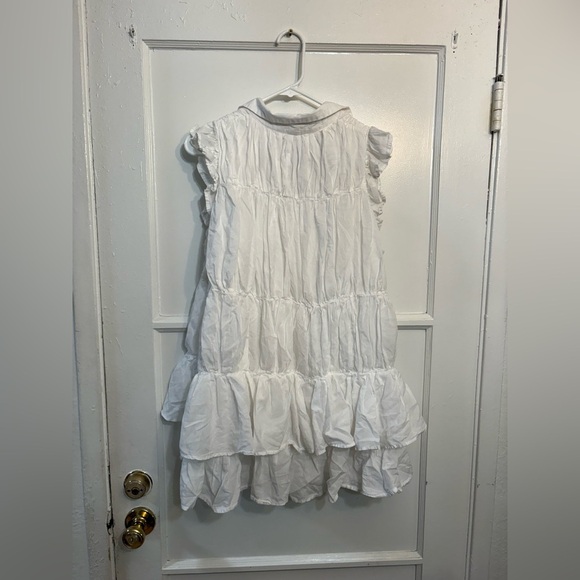 By Anthropologie Sleeveless Ruffle Mini Shirt Dress - Picture 5 of 6